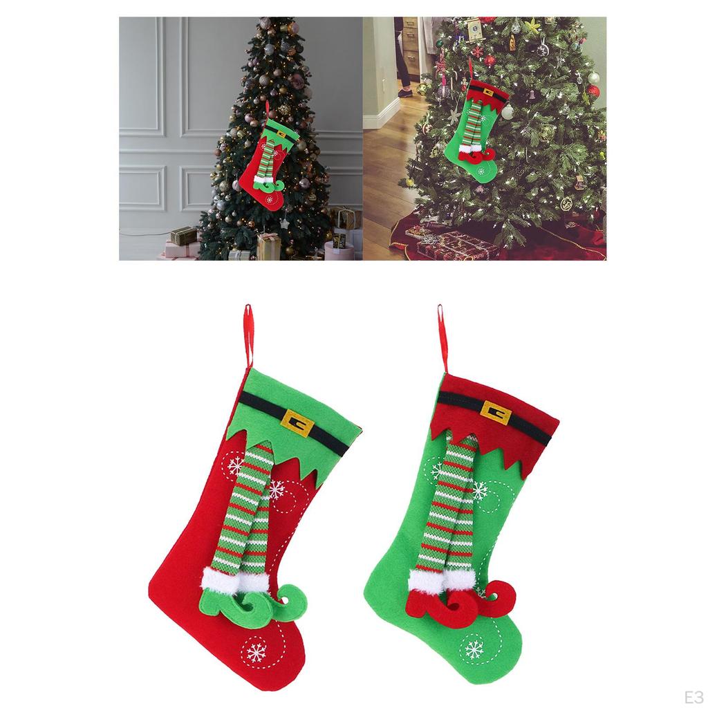 Christmas Decorative Stockings with Rope Xmas for Festival Hotel Decor