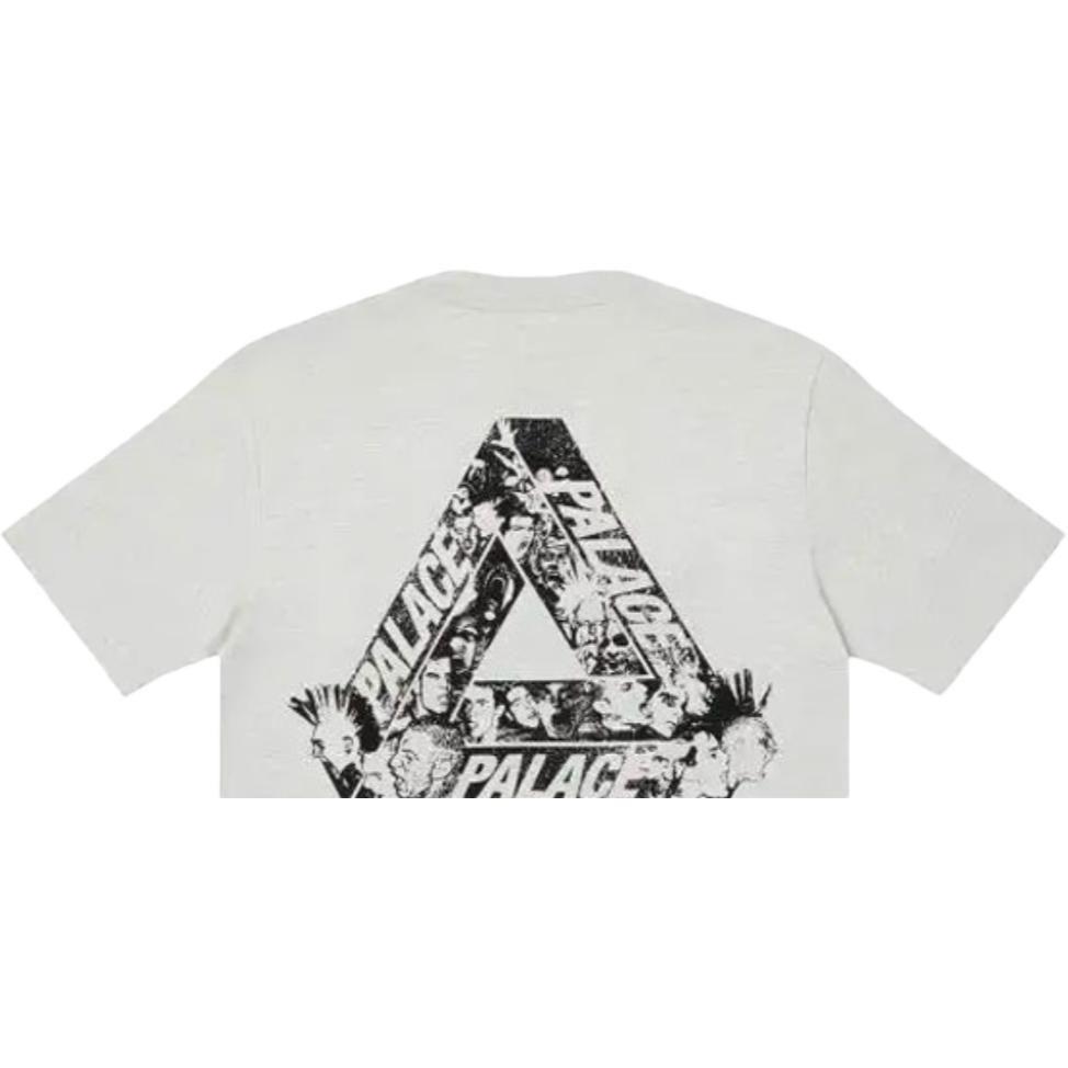 PALACE Tri Heads T Shirt Grey Marl T Shirt Unisex Gray P21TS150