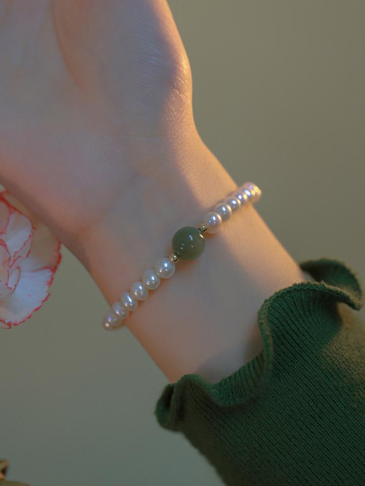 

Браслет из пресноводного жемчуга цвета индиго – Женские нишевые дизайнерские бусины, украшения для дружбы