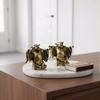 Small Elegant Brass Wealth Ornament Grand Tabletop Statue Decorative Piece for Home Office Business Success Decor