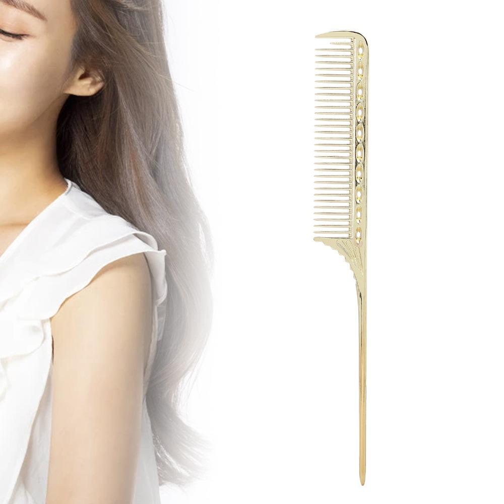 Aluminum alloy Hair Comb Professional Gold Color Barber Comb Lightweight Design Portable Design Styling Comb Salon Use