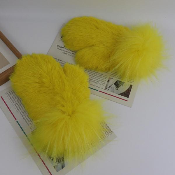 Winter women thick style real rabbit fur gloves with fox fur Outdoor keep warm real rabbit fur mittens Girls fashion glove