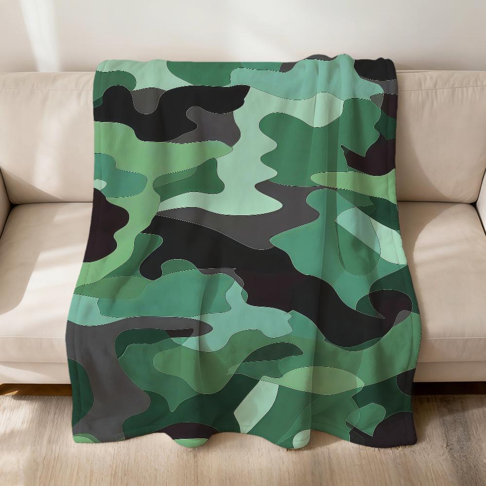 Modny retro kolorowy kamuflaż sztuka flanela miękki ciepły pluszowy koc sofa salon zwierzę domowe sypialnia prezent dom samochód przenośny