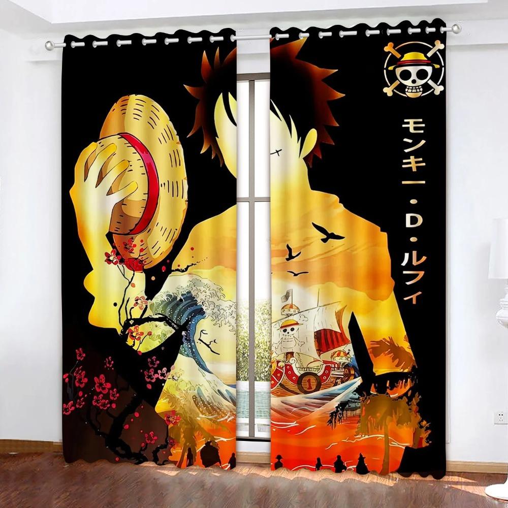 Rideau occultant Monkey D Luffy, One Piece, Polyester, Animé, Convient pour Chambre à coucher, Enfants, Adulte, Décoration de pièce, Cadeaux