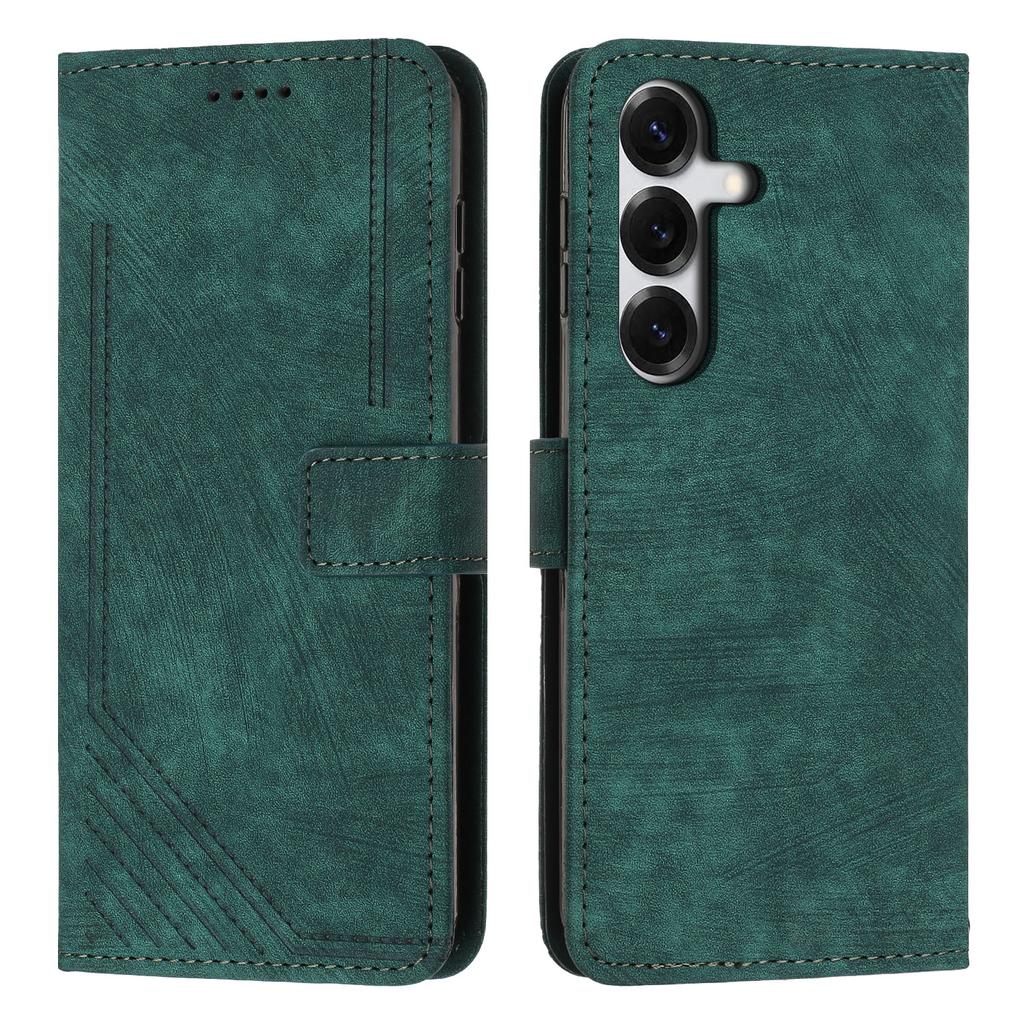 For Samsung Galaxy S26 Pro/Galaxy S26 Stand Case Imprinted Lines Leather Phone Cover