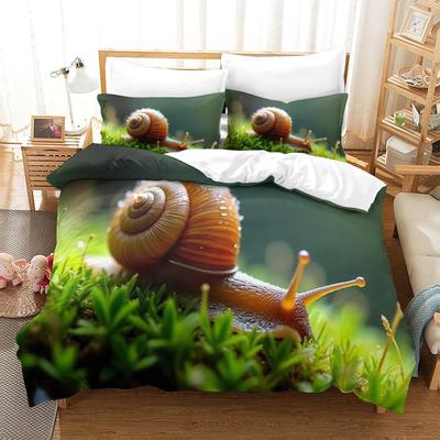 Snail Duvet Cover Sets for Kids Queen Size Lightweight Down Quilt Covers  Bedroom Decor 2 Pillowcases 1 Duvet Cover No Comforter