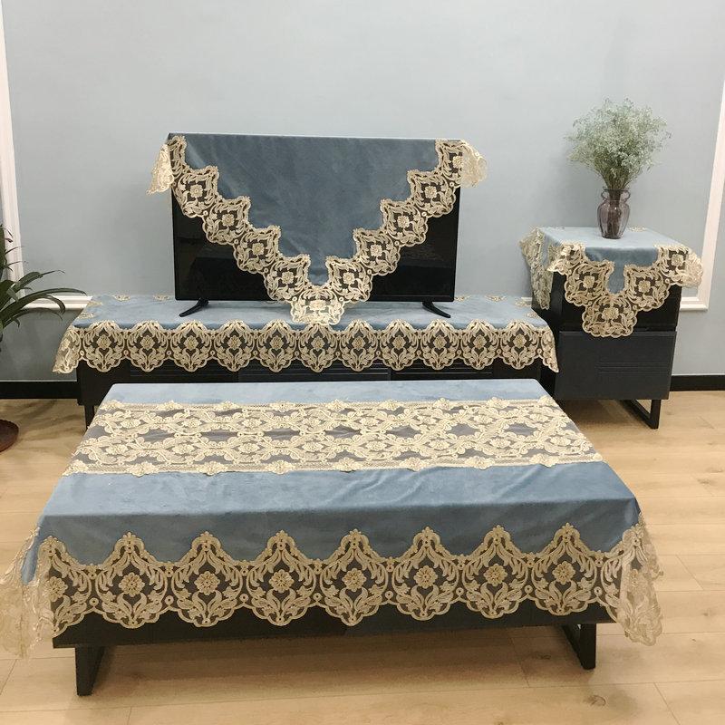 Europäische Luxus runde Tischdecke Spitze Stoff Ornament Verschönerung Haushalt Abdeckung Tuch Kaffee Tisch Tischdecke Esstisch Tuch