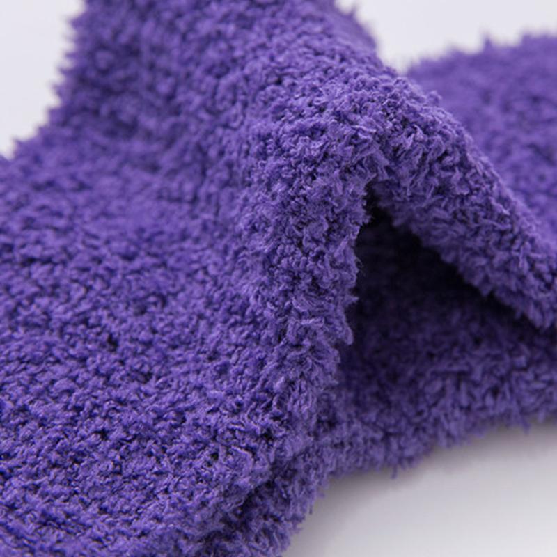 Fluffy Coral Fleece Women's Socks Candy Color Warm Plush Socks for Women Winter Soft Indoor Floor Towel Socks New Year Gift