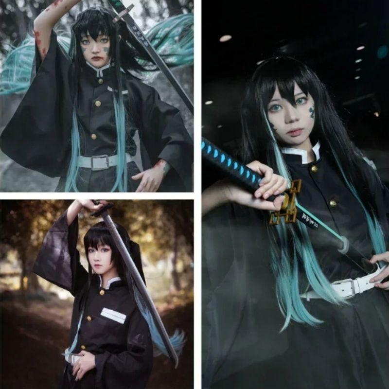 Anime Kimetsu No Yaiba Tokitou Muichirou Cosplay Kostuums Kisatsutai Uniform Pruik Halloween Kostuum Volwassen Kids