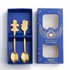 HANYANG Christmas Gift Small Spoon Snowman Spoon Scandinavian Style Cutlery Giveaway Spoon Gift Box Christmas Gift Box Gingerbread Spoon