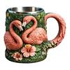 Beer Stein Tankard 3D Embossed Creative Water Cup Stainless Steel Liner Coffee Tumbler for Beer Coffee Juice Ale & Beverages