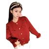 Sweet Bow-Knit Round Neck Women's Cardigan: Elegant Long Sleeve Sweater for Autumn & Winter