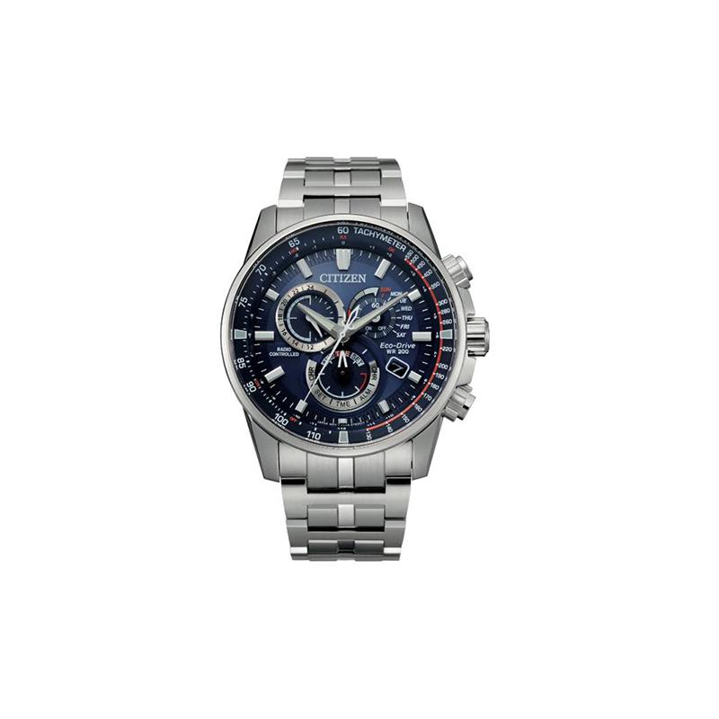 

CITIZEN Eco-Drive Series Multi-station Radio Wave Stainless Steel Waterproof Solar Quartz Steel Strap 43mm Men s Watch Blue Dial CB5880-54L синій