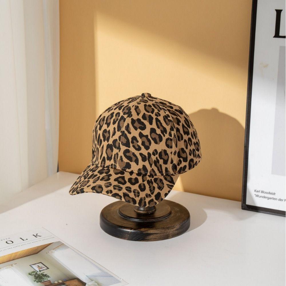 Leopard Print Baseball Cap Adjustable Sun Bonnet Casual Long Brim Visors  Travel
