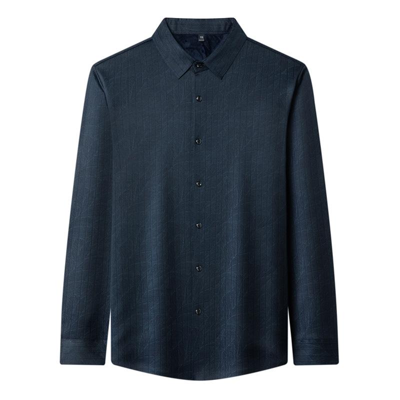 Winter Long Sleeve Shirt Men's Business Casual Striped