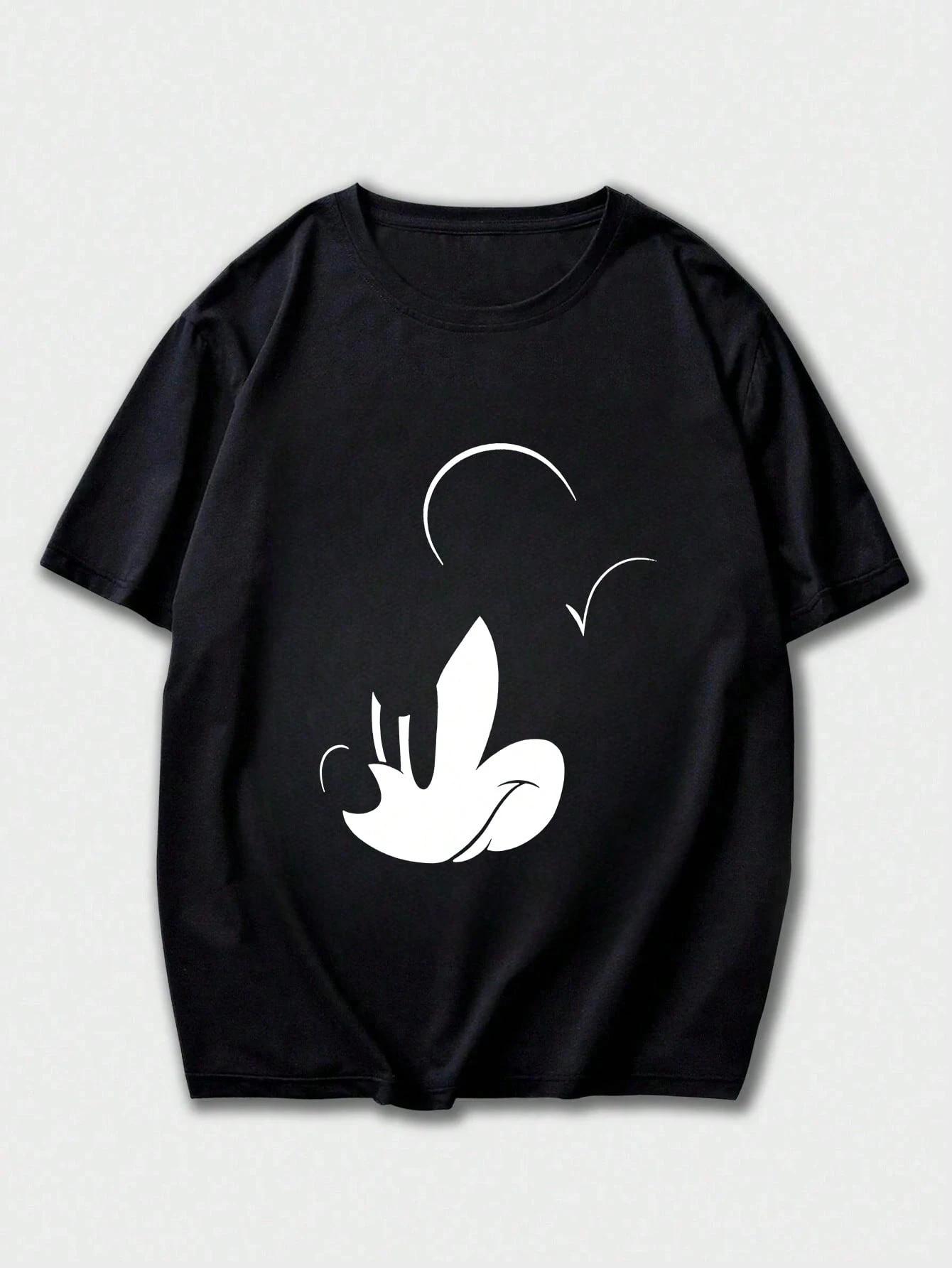 

Мужская футболка с принтом Дисней Микки Мауса и Дональда Дака, летняя, повседневная, милая, мультяшная, с коротким рукавом, топ, мужская одежда, одежда Y2k, футболка S