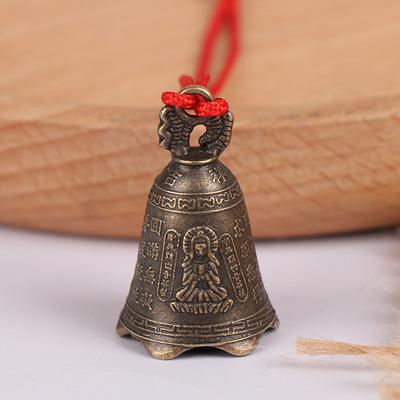 1pc Antique Bell Chinese Mini Sculpture Pray Guanyin Buddha Bell Shui Feng Bell