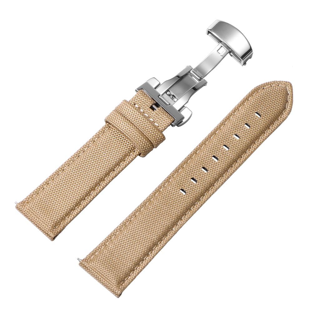 Waterproof Sailcloth Watch Band 20mm 22mm Quick Release Watch Strap Durable Nylon Wristband Sports Deployment Buckle Bracelet
