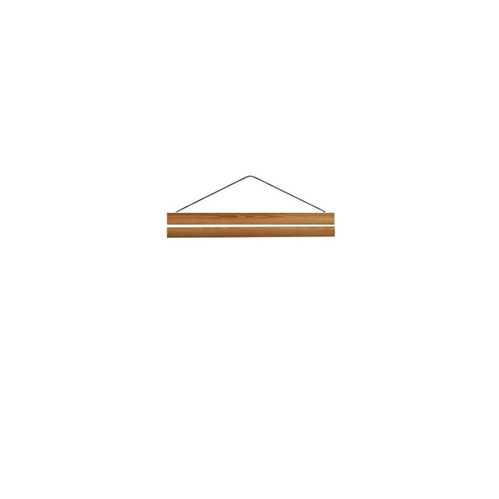 Teak Wood Magnetic Poster Scroll with Built In Lanyard for Hanging Artwork Photos or Maps in Multiple Settings