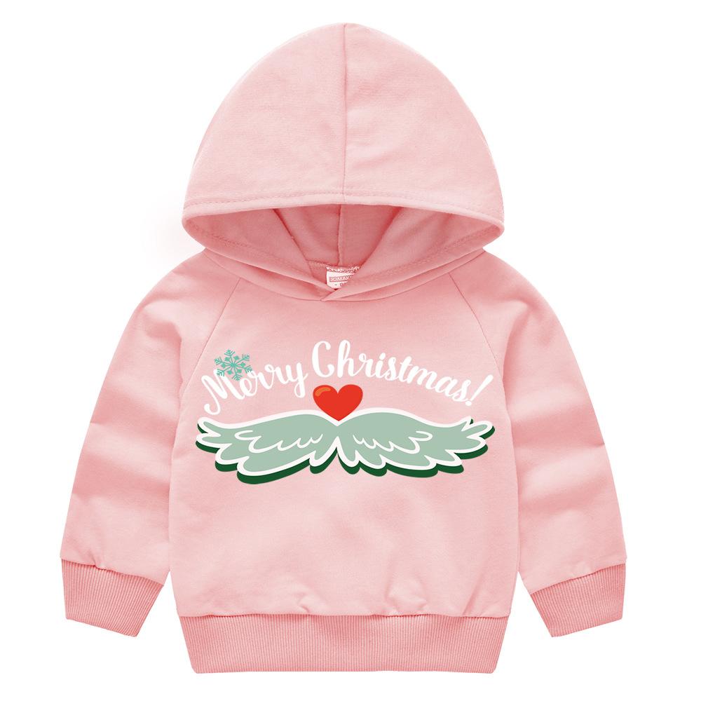 Christmas New Year Cartoon Spring and Fall Children's Printed Hooded Sweater Boys and Girls Casual Tops with Hoodie