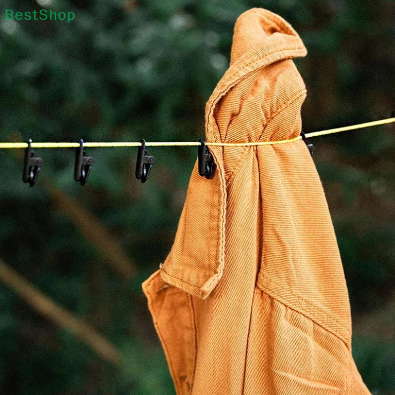 Outdoor Clothesline Camping Portable Storage Hanging Rope With Clips Adjustable Windproof Clothesline