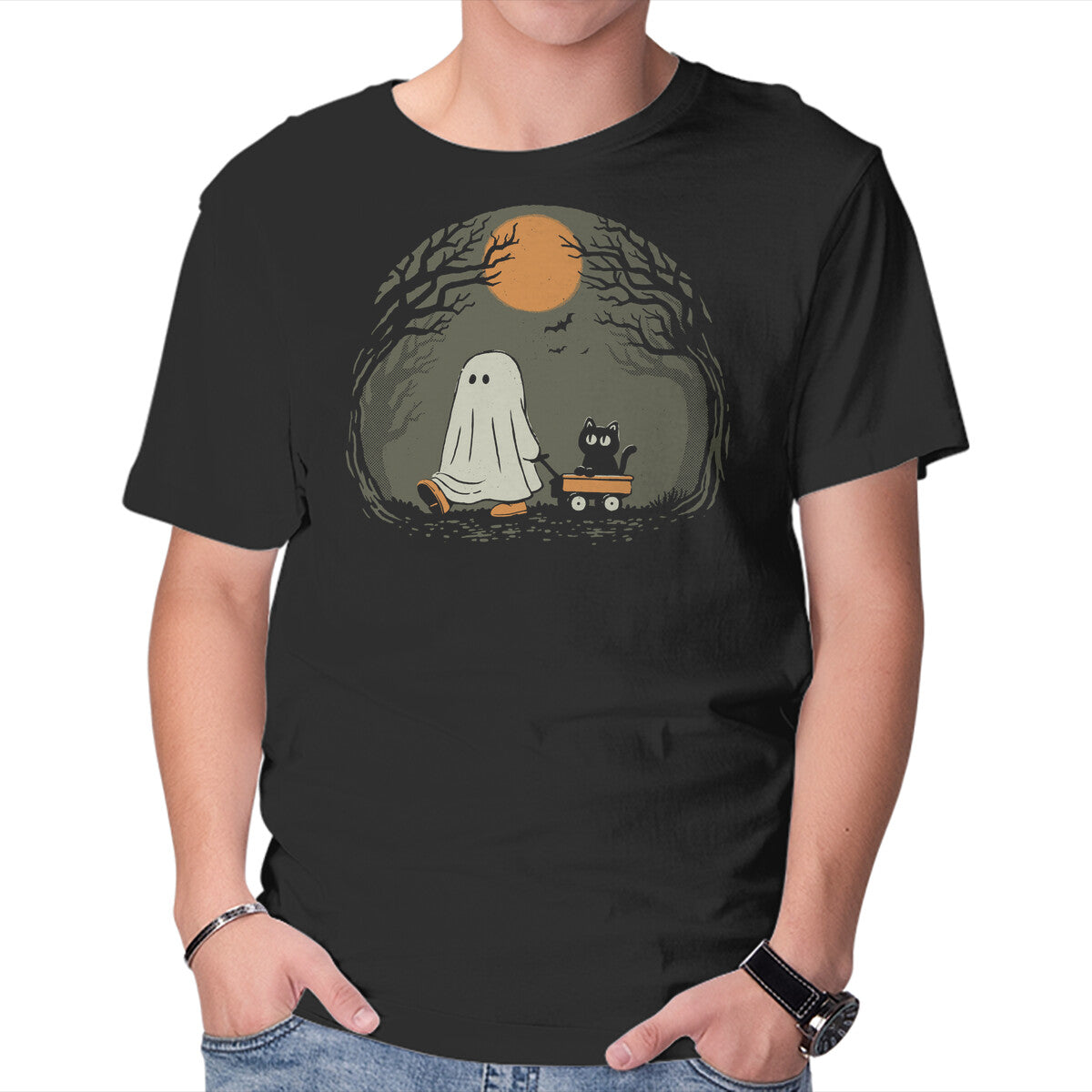 Unisex Crew Neck T-Shirt Moonlit Walk Graphic Short Sleeve Casual Tee XXXXL