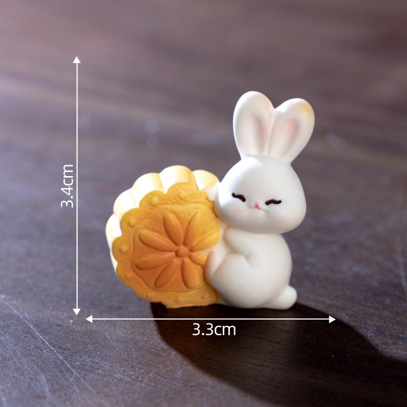 Mid-Autumn Festival Mooncakes Rabbit Figurines Decorative Gifts Accessories Car Office Desks and Small Ornaments