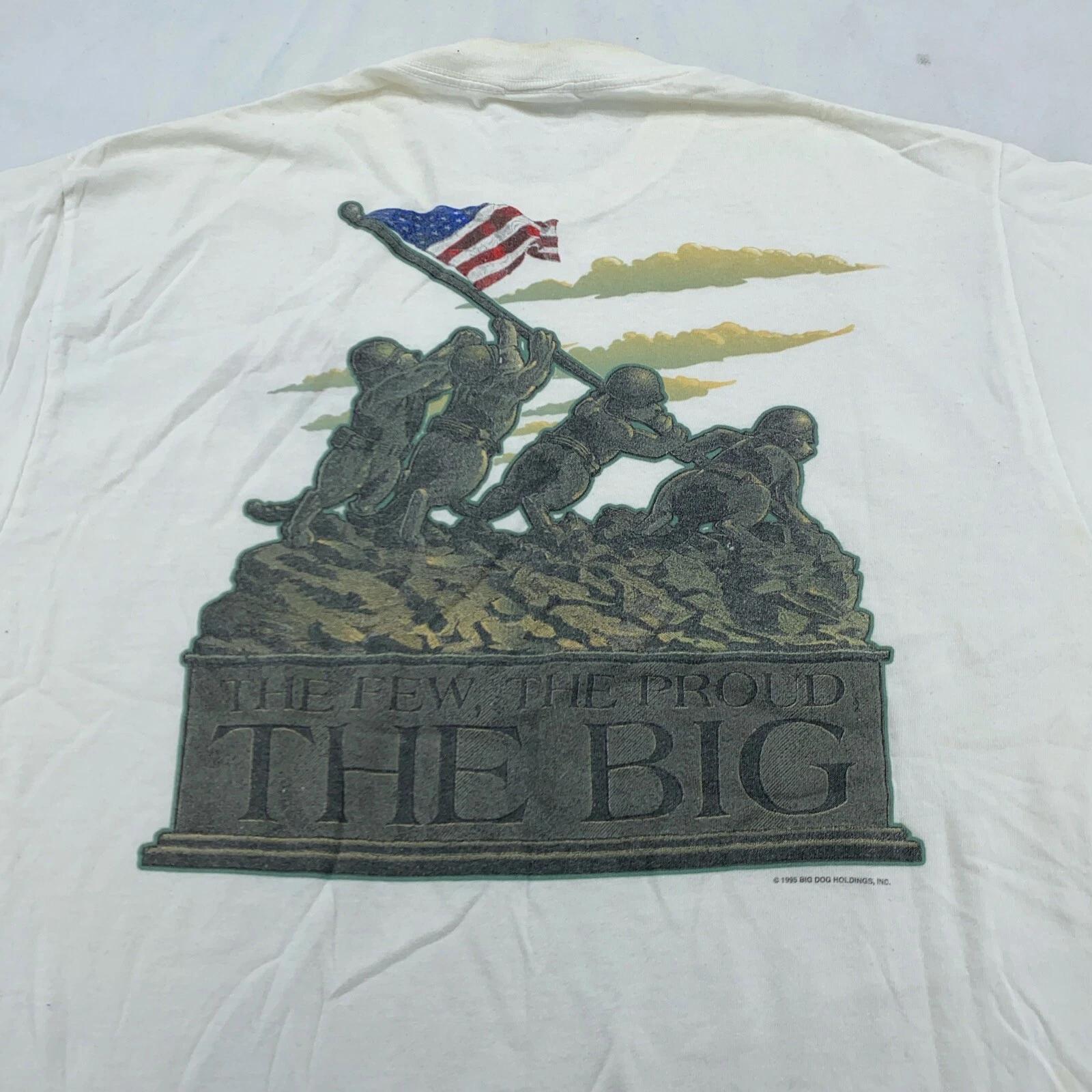

vintage 90s BIG DOGS THE FEW THE PROUD THE BIG USA T-Shirt LARGE animals funnny 4XL
