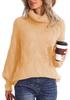 Autumn/Winter 2025 Women's Loose High Neck Cable Knit Sweater Pullover