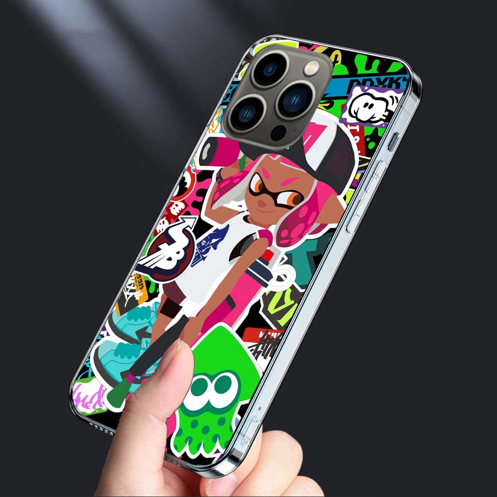 Game S-Splatoons Phone Case For Iphone 16E 15 Pro 14 Plus 17E 16 17 Pro Max Air 11 12 13 Mini Shockproof Capa Cute Cover TPU
