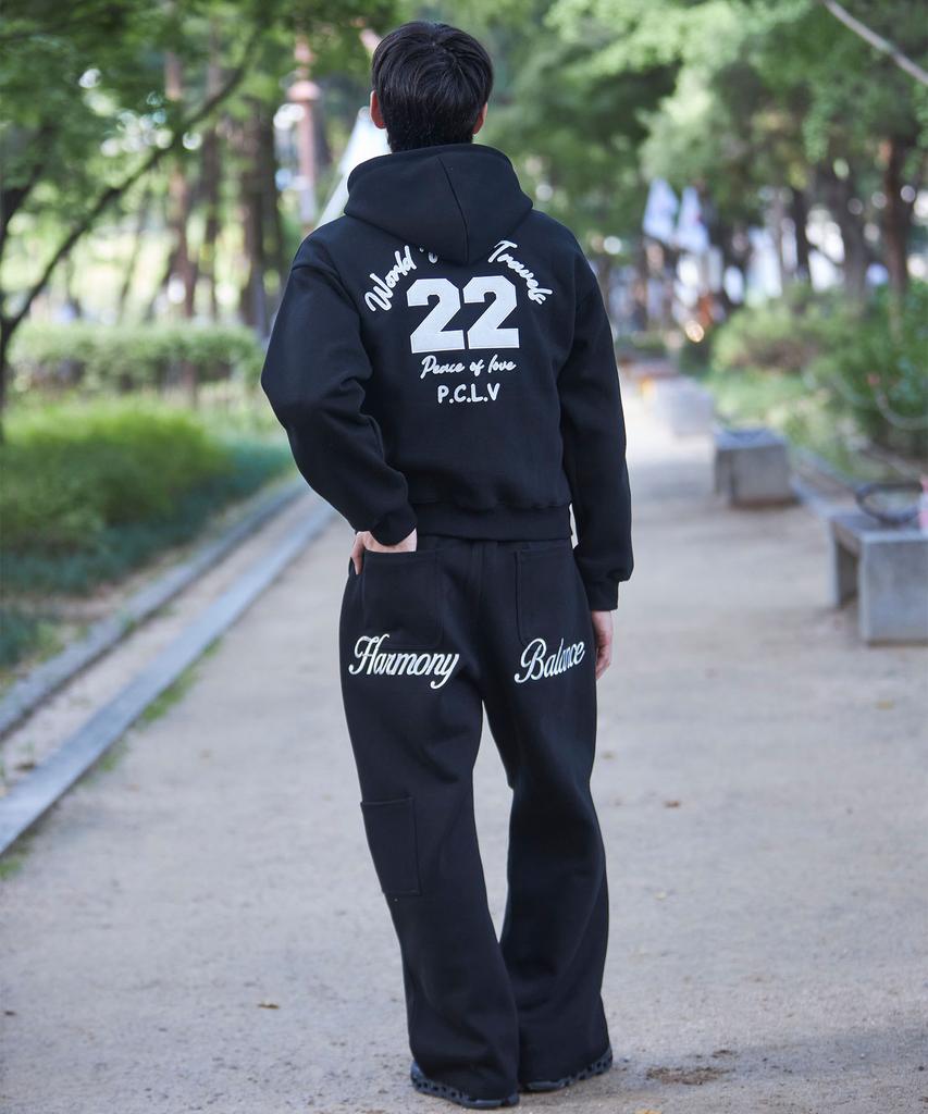 Pioel Parachute Embroidered Pants_Black