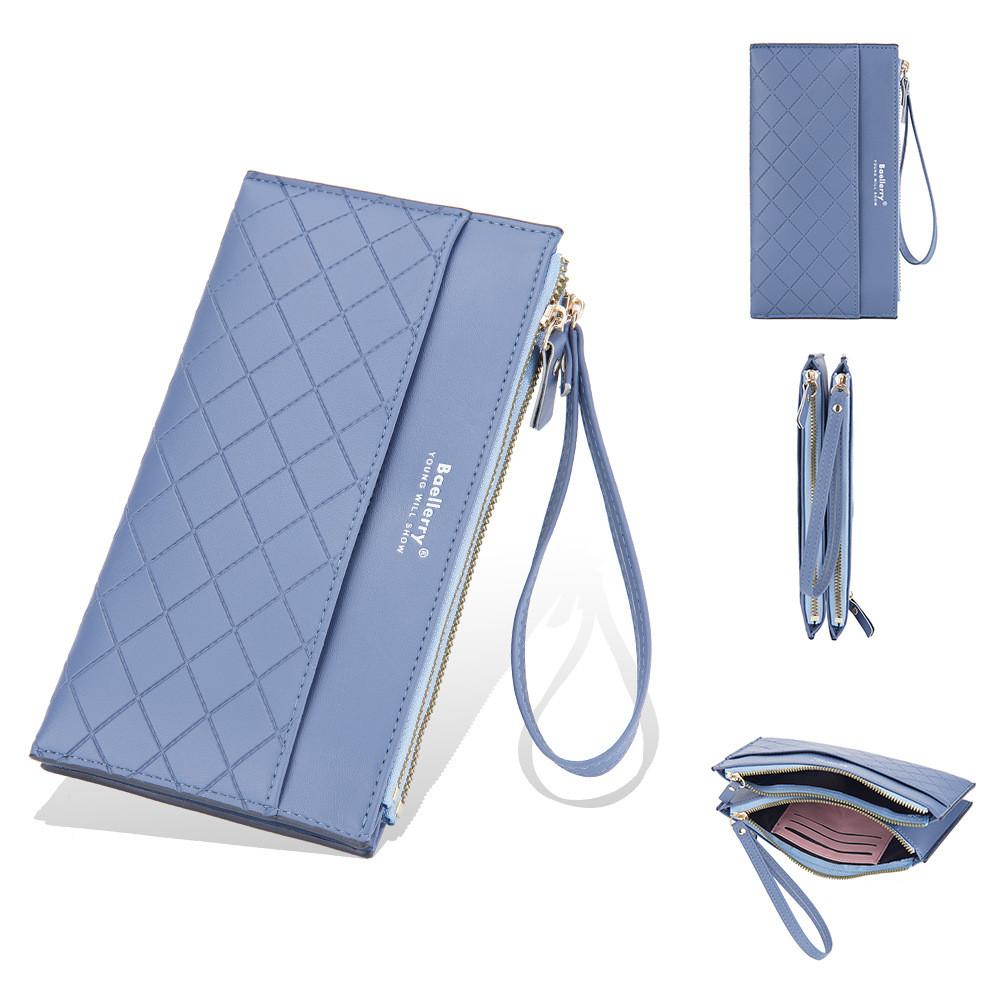 Pu Leather Ladies Wallet With Zipper Long Purse For Daily Use And Water Resistance