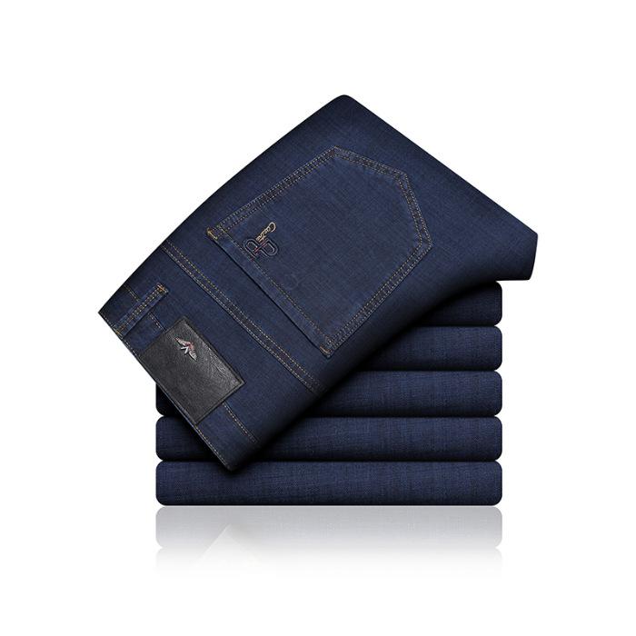 

2024 Новые Весна/Лето Мужские Джинсы Ice Silk Свободные Прямые Деловые Брюки Повседневные Брюки 36