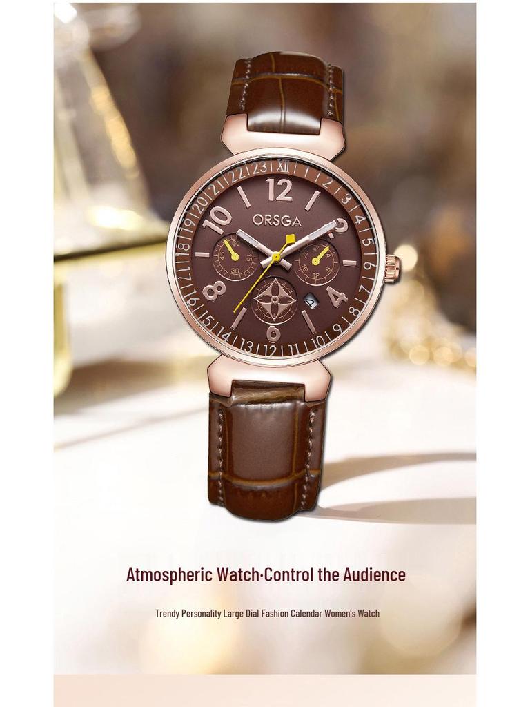 ORSGA Women's Fashion Waterproof Quartz Wristwatch - High-end Casual Calendar Design