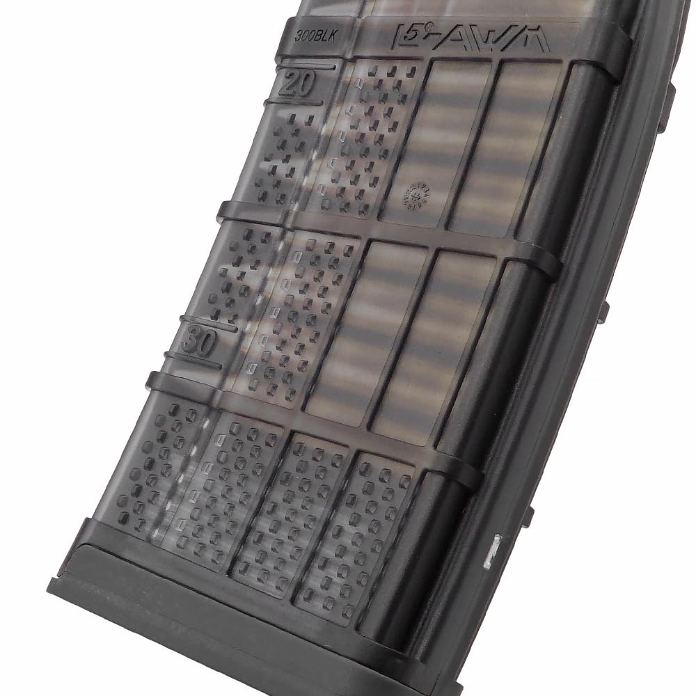 Ryohin Buhin Spare Magazine for Tokyo Marui M4 Series Electric Guns, Officially Licensed LANCER L5 AWM 300BLK, 150 Rounds, Reinforced Polymer, Black