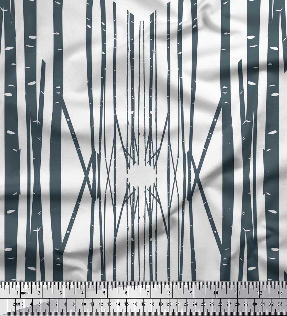 

Тканина Soimoi Japan Crepe Satin Curve Diamond Geometric Print Тканина на метр 42 дюйма 42 Inch Wide - Poly Crepe білий