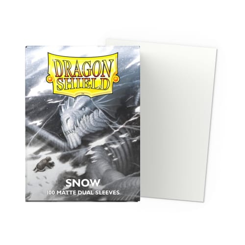 Dragon Shield Matte Dual Sleeves, Standard Size, Snow, 100 Sleeves, AT-15005
