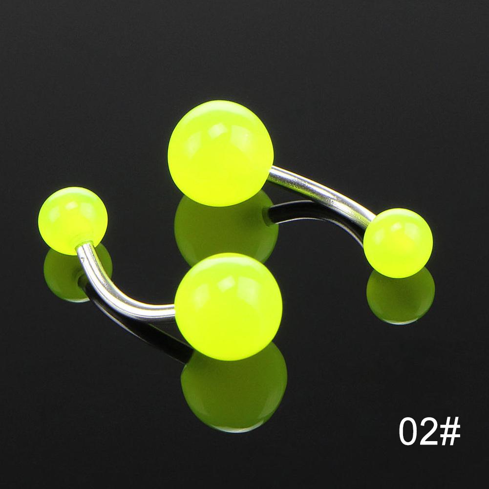 

1 шт. 7 цветов светящийся пирсинг пупка из нержавеющей стали и акрила