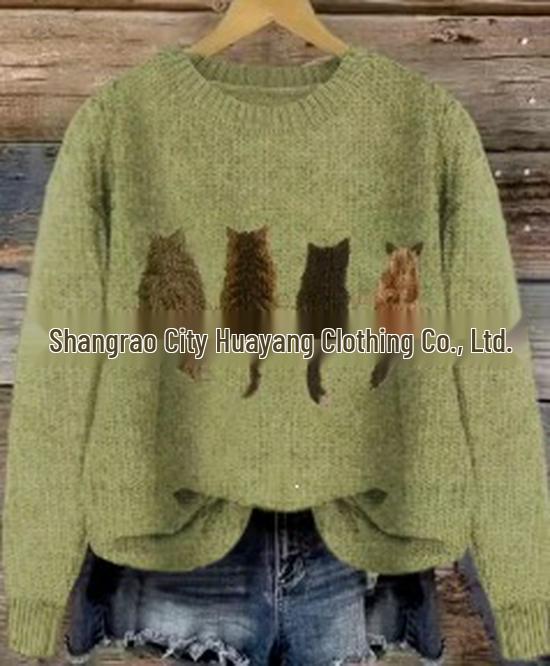 2025 3D Printed Loose Round Neck Sweatshirt - European & American Autumn Collection