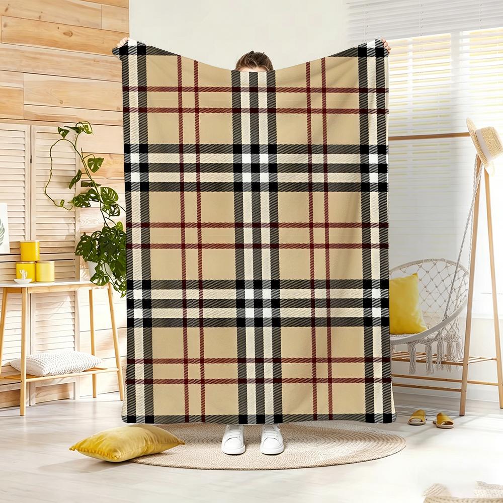 Retro Seamless Pattern Throw Lightweight 240G Flannel Blanket Soft Skin-Friendly For Summer Cooling