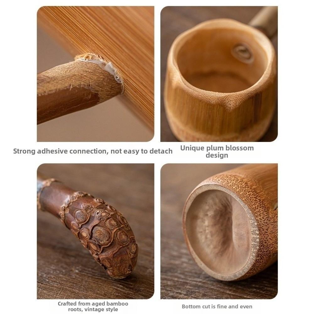 Portable Long Handle Tea Infusers Bamboo Material Handmade Tea Strainers Retro Tea Scoop Home Kitchen
