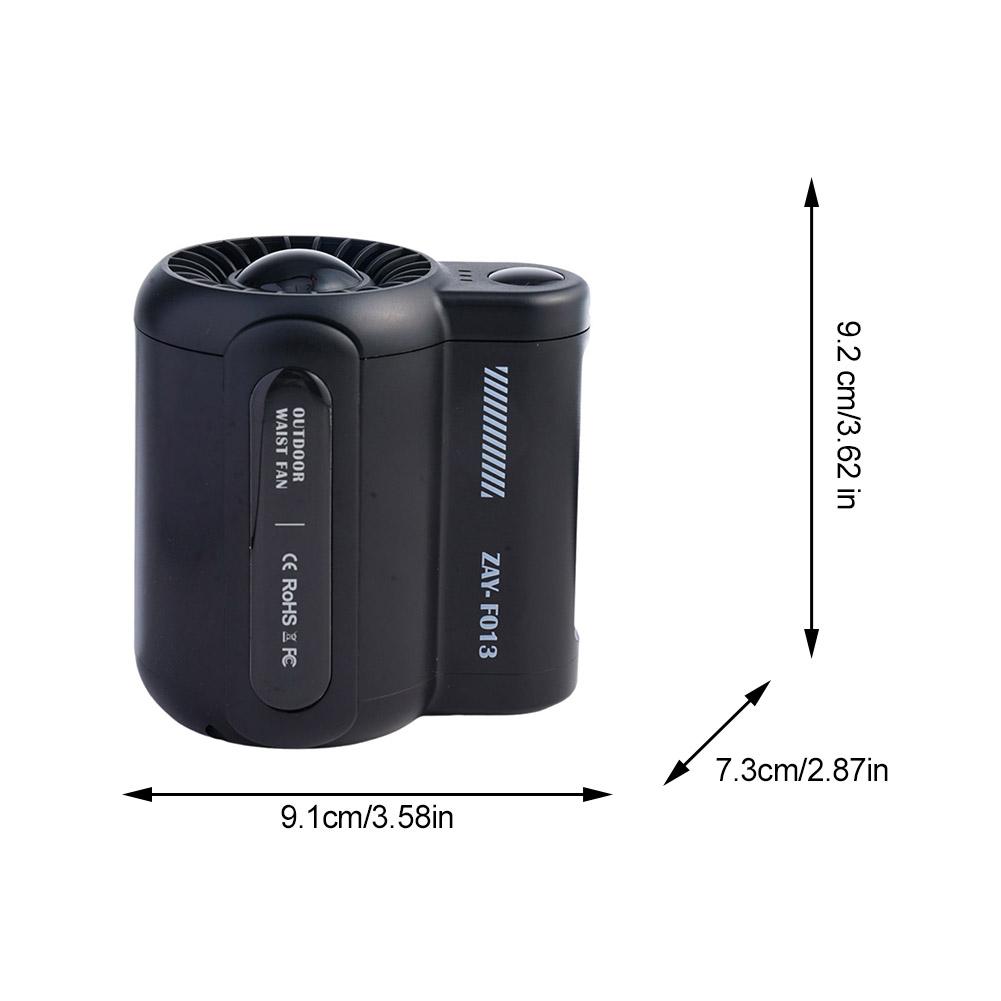Portable Waist Hanging Fan 3 Speeds Strong Airflow Wearable Clip Fan Rechargeable Personal Cool Fan Under Shirt for Outdoor Work
