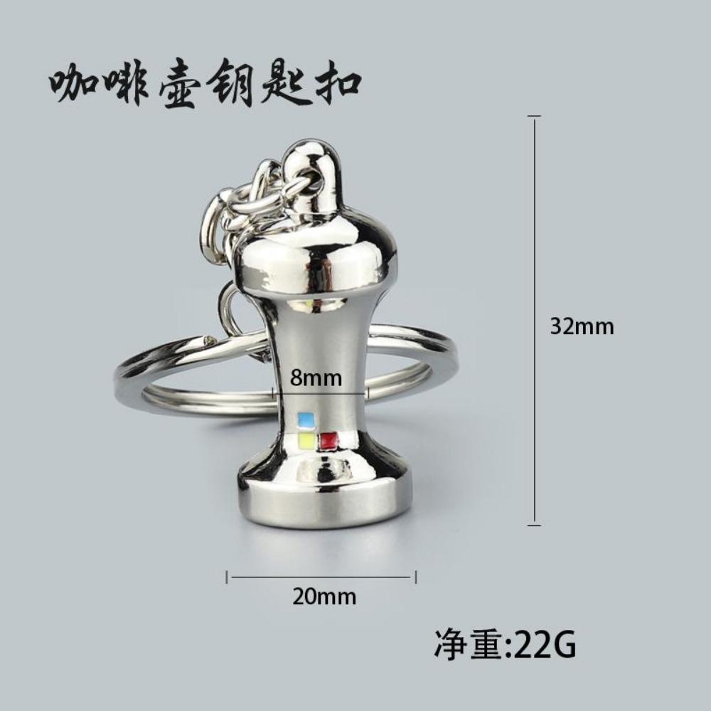 3D Mini Legierung Metall Kaffeeausrüstung Schlüsselanhänger Moka Kanne Kaffeetasse Eimer Schlüsselanhänger Café Geschenk für Kaffeeliebhaber Schlüsselanhänger Anhänger