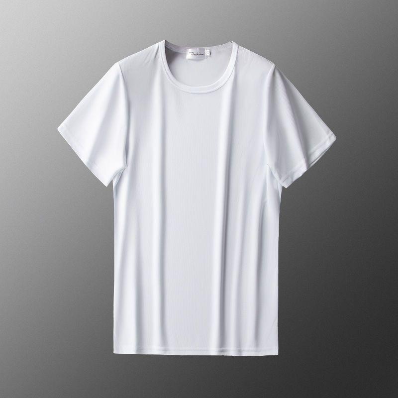 Men's 2024 Summer Ice Silk Mesh Half-Sleeve T-shirt - Trendy Casual Short-Sleeve Top