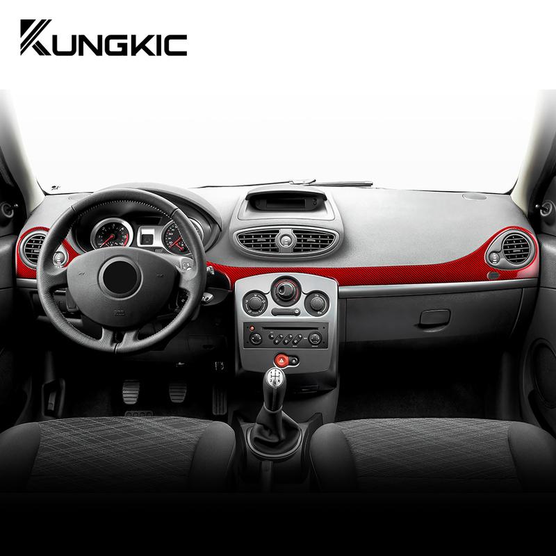 Real Soft Carbon Fiber Sticker For Renault Clio 3 2006 2007 2008 2009 2010 2011 2012 Car Central Console AC Trim Accessories