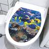 Sea World Toilet Sticker Removable Self-adhesive Waterproof PVC Living Room Wall Art Bathroom Toilet Lid Decoration Decal