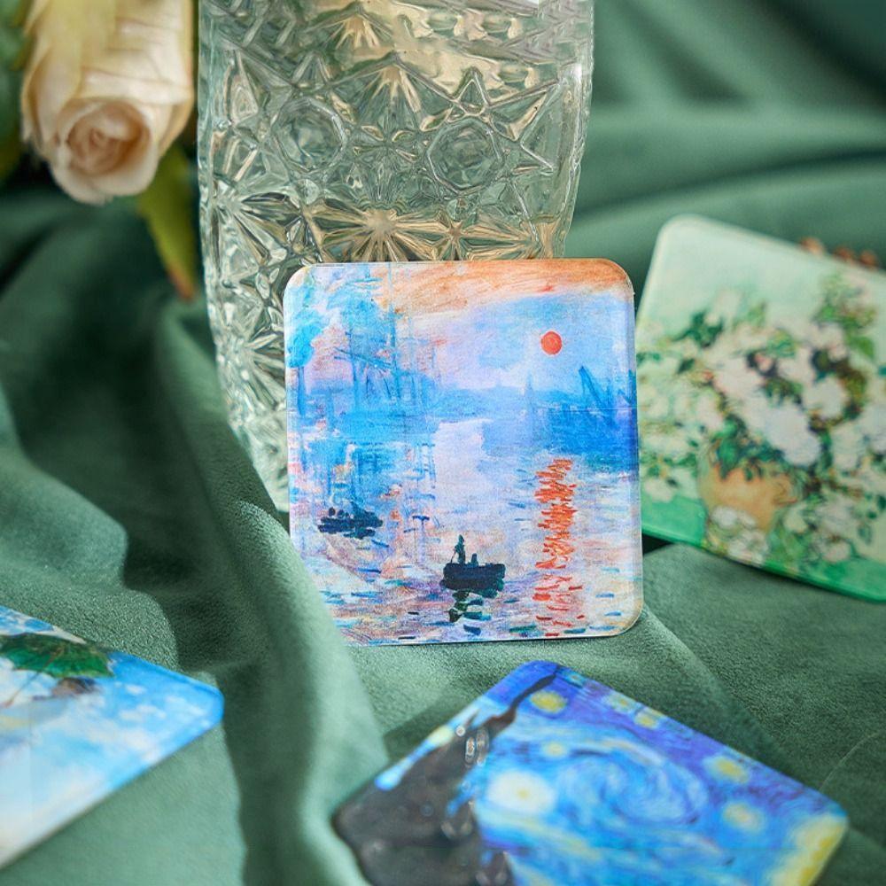 1/6PCS Oil Paintings Series Fridge Magnets Oil Paintings Theme Acrylic Magnetic Sticker Diy 3D Refrigerator Magnets