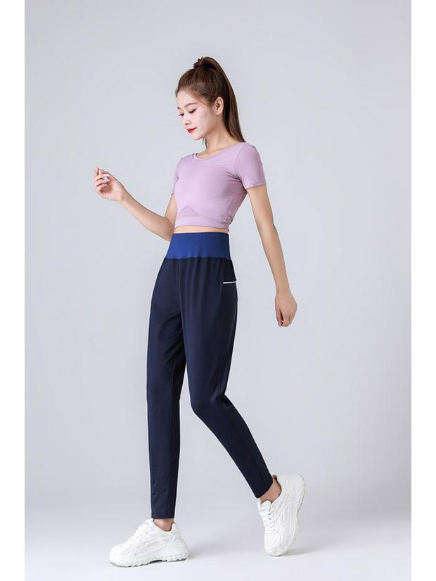 Women's High Waist Quick-Dry Yoga & Running Pants with Zipper Pockets