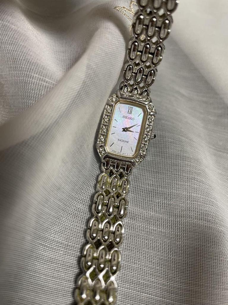 [USED] SEIKO EXCELINE Diamond Bezel Shell Dial