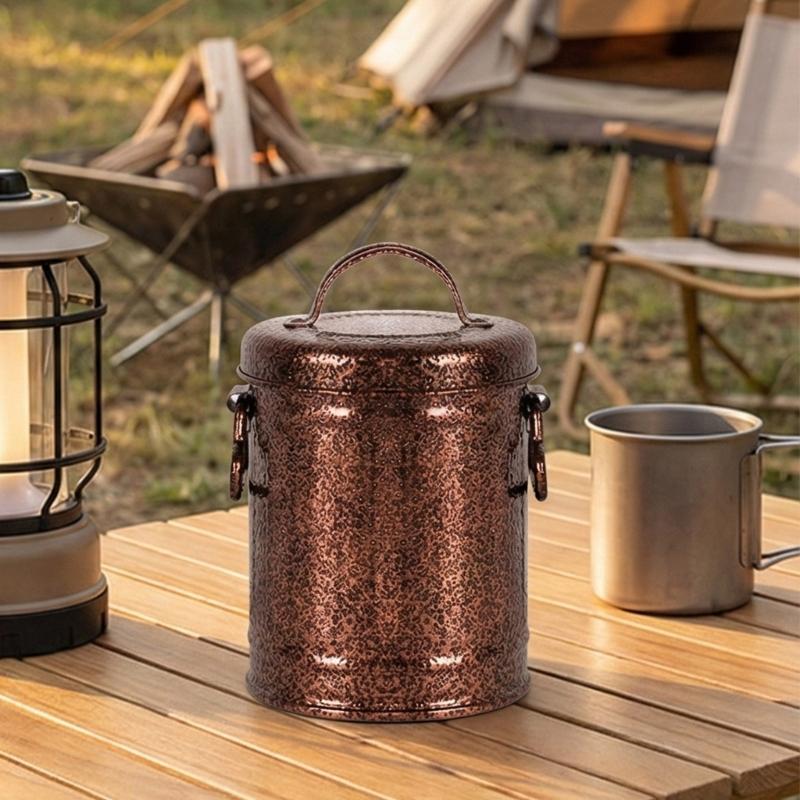 Windproof Vehicle Ashtray Portable Metal Bucket Style Stops Ashes Spread During Driving Simple Disassembly